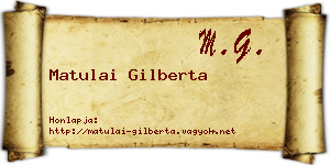 Matulai Gilberta névjegykártya